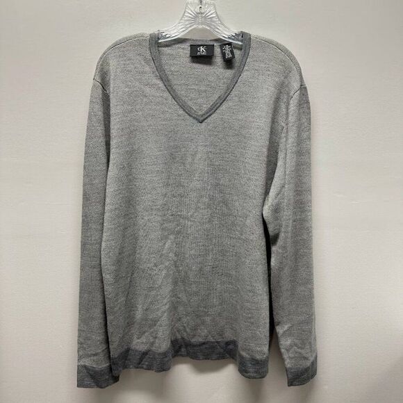 Calvin Klein Other - Calvin Klein Men's Merino Wool Blend V-Neck Sweater | Gray Size Large